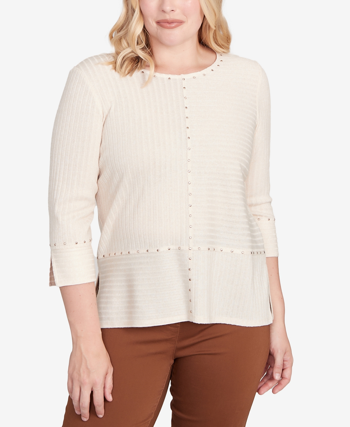 Women's Mount Laurel Heat Set Embellished Solid Top - Oatmeal