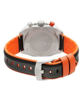 Men's Bell X-1 Black Leather Strap Watch, 41mm