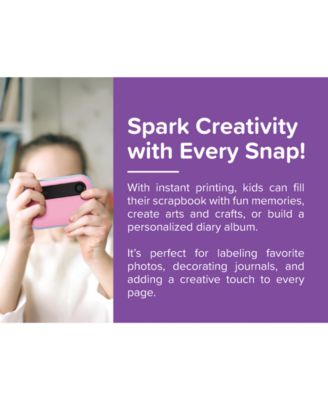 New Camera Insta 20 (Cotton Candy) Kids Instant Print Digital Camera with 16MP Photo, 1080P Video, Selfie Lens, Thermal Ink-Free Printing, Support MicroSD Card