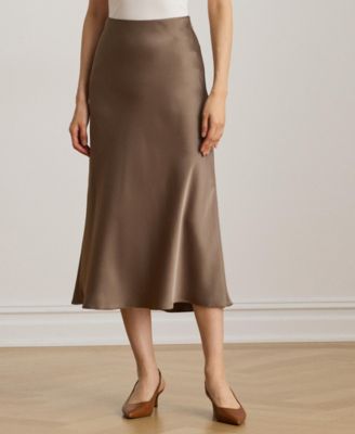 Women's Satin Charmeuse Midi Skirt