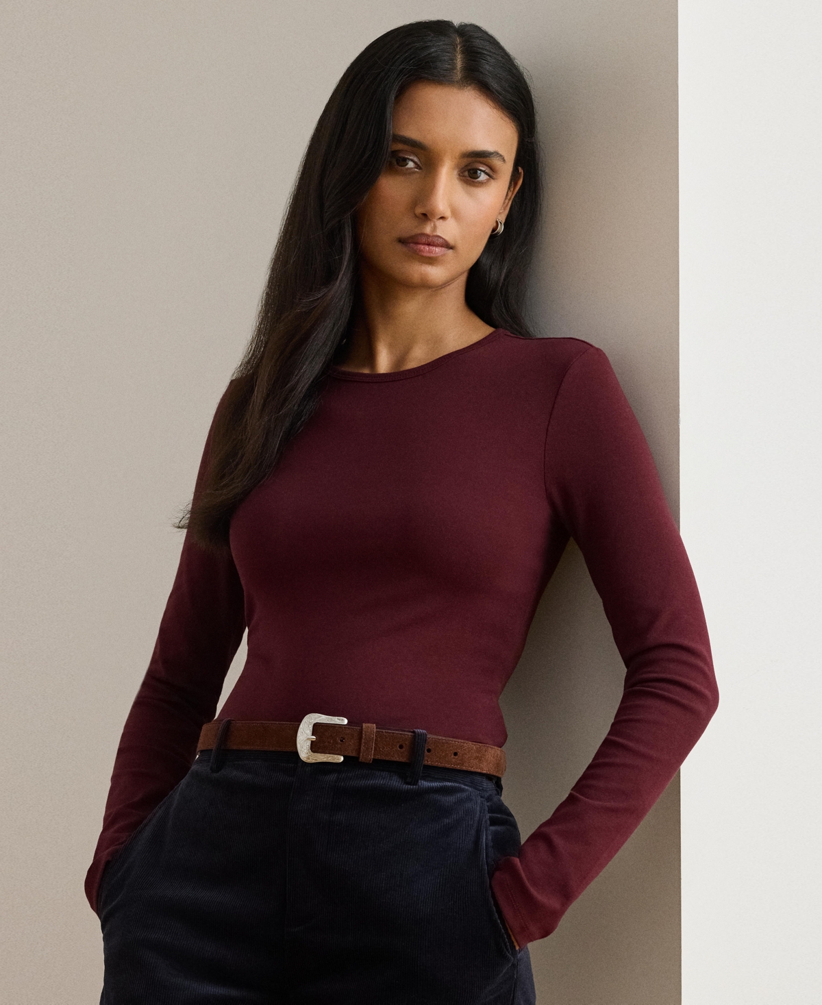 Ralph Lauren Women's Crewneck Sweater In Brown