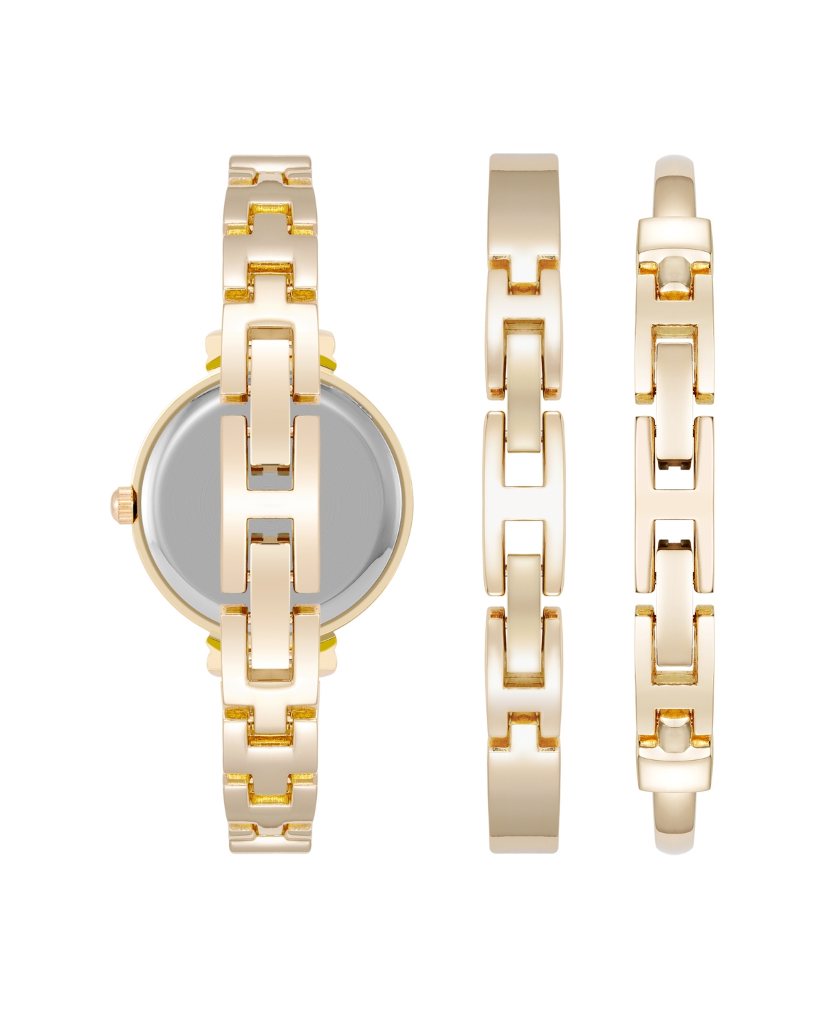 Anne Klein Women's Quartz and Gold-Tone Metal Alloy Bangle Watch Set