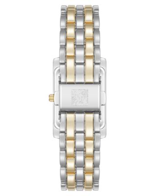 Women's Quartz Rectangular Two-Tone Metal Alloy Watch, 25mm