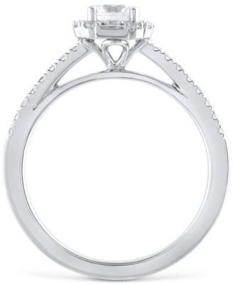 Diamond Halo Engagement Ring  (3/4 ct. t.w.) in 14k White Gold