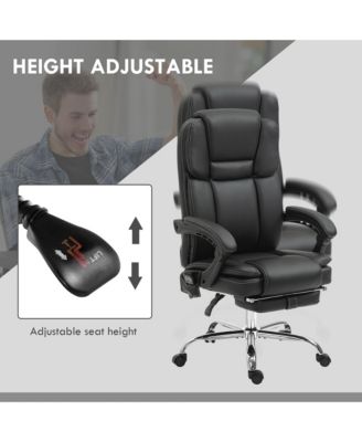 Massage Office Chair with Footrest, PU Leather Desk Chair,