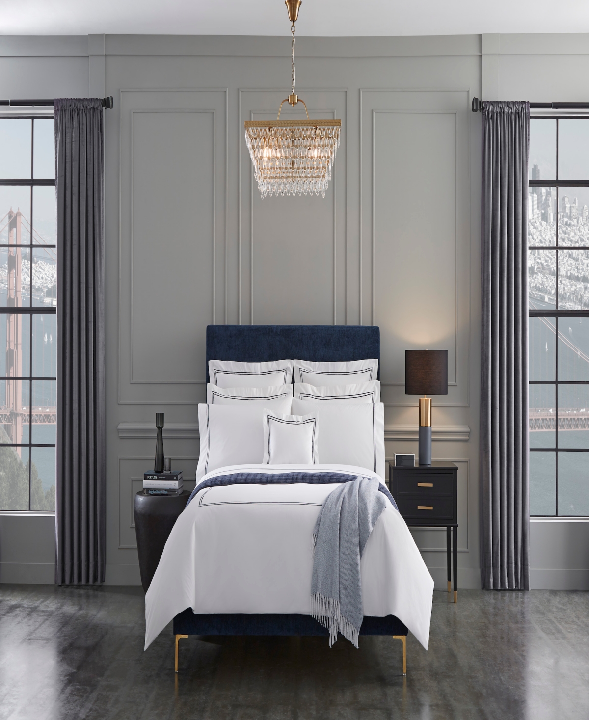 Sferra Grand Hotel Cotton Duvet Cover, Full/queen In White
