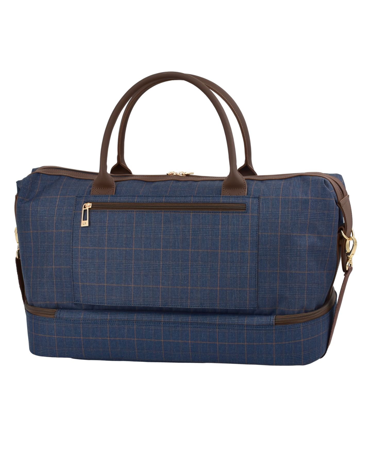 Сумка London Fog Brentwood IV 20" Drop Bottom Duffel, цвет: Полуночный синий клетчатый — фото 2