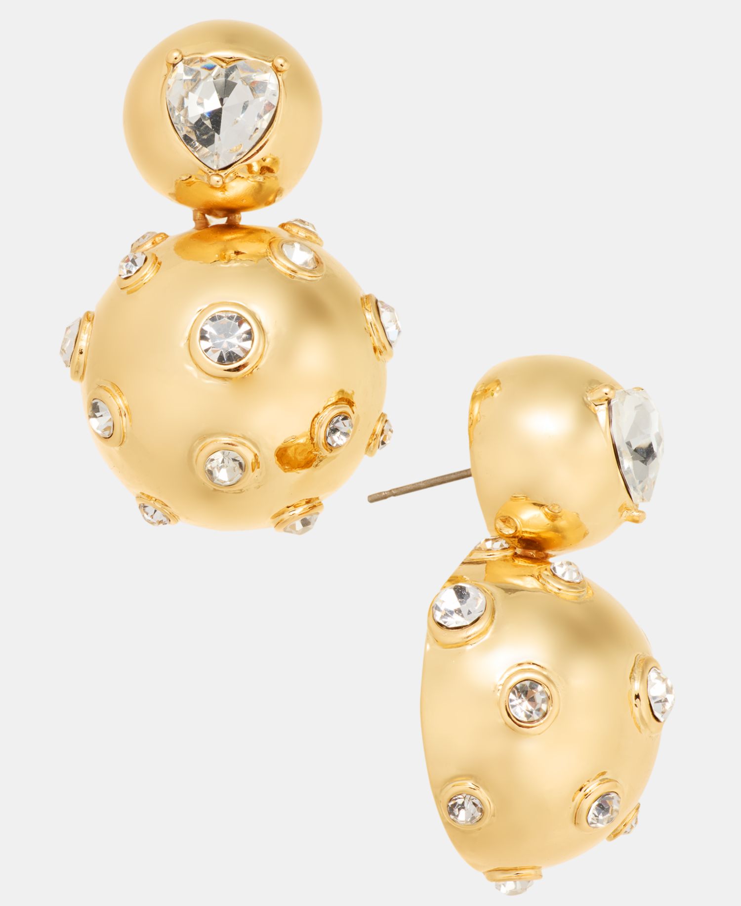 Crystal Half Bead Drop Earrings