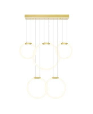 27" Metal Hoops 5 Light LED Chandelier
