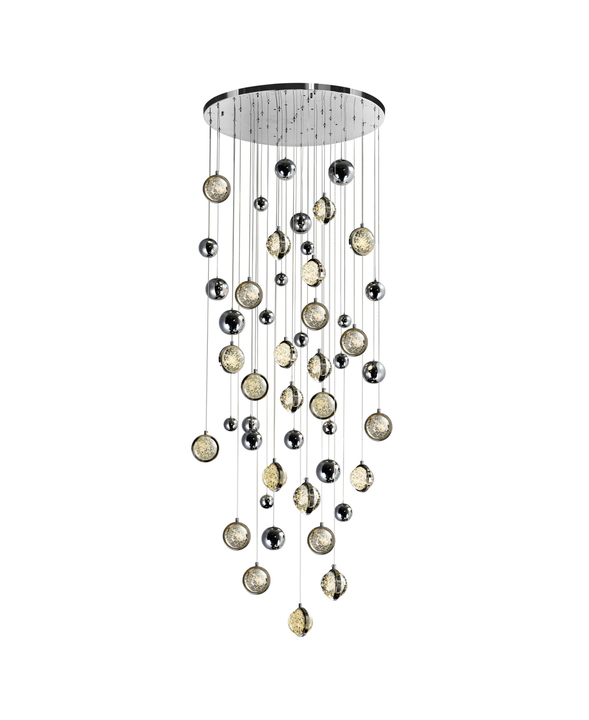 Cwi Lighting 89" Metal Salvador Led Integrated Chandelier In Silver
