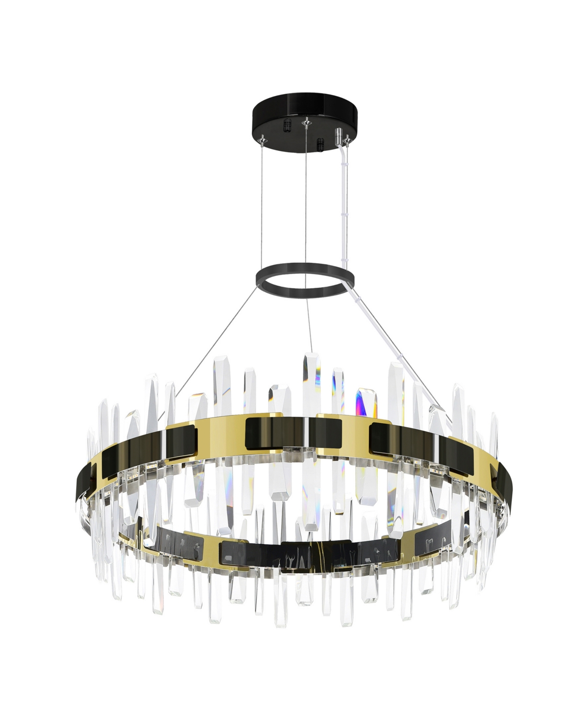 Cwi Lighting 26" Metal Aya Led Integrated Chandelier In Black