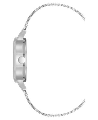 Women's Quartz Capital Silver-Tone Stainless Steel Mesh Watch, 34mm