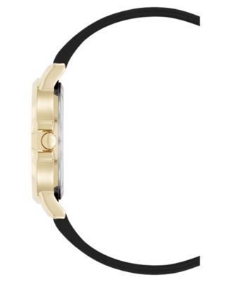 Women's Quartz Premier Black Leather and Gold-Tone Watch, 34mm