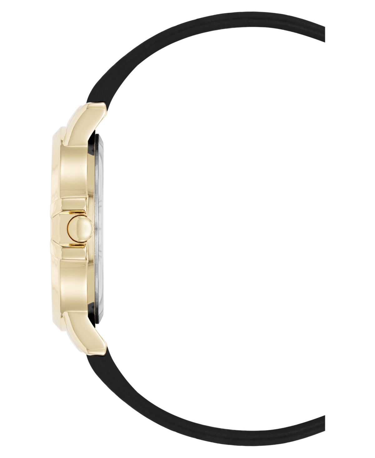 Nine West Women's Quartz Premier Black Leather And Gold-tone Watch, 34mm In Black