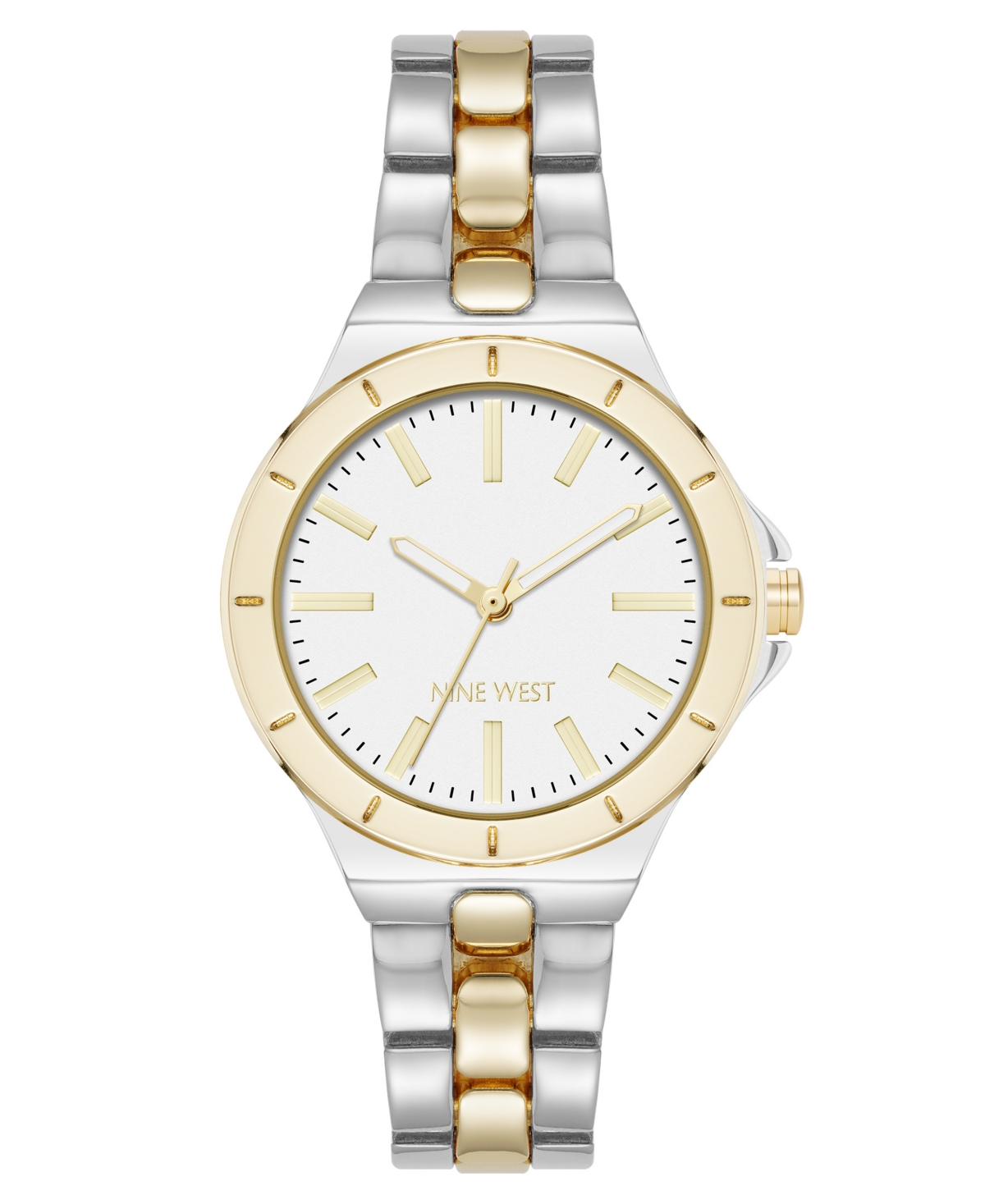 Anne Klein Women's Quartz Iconic Silver-tone And Gold-tone Metal Alloy Watch, 35mm In Gray