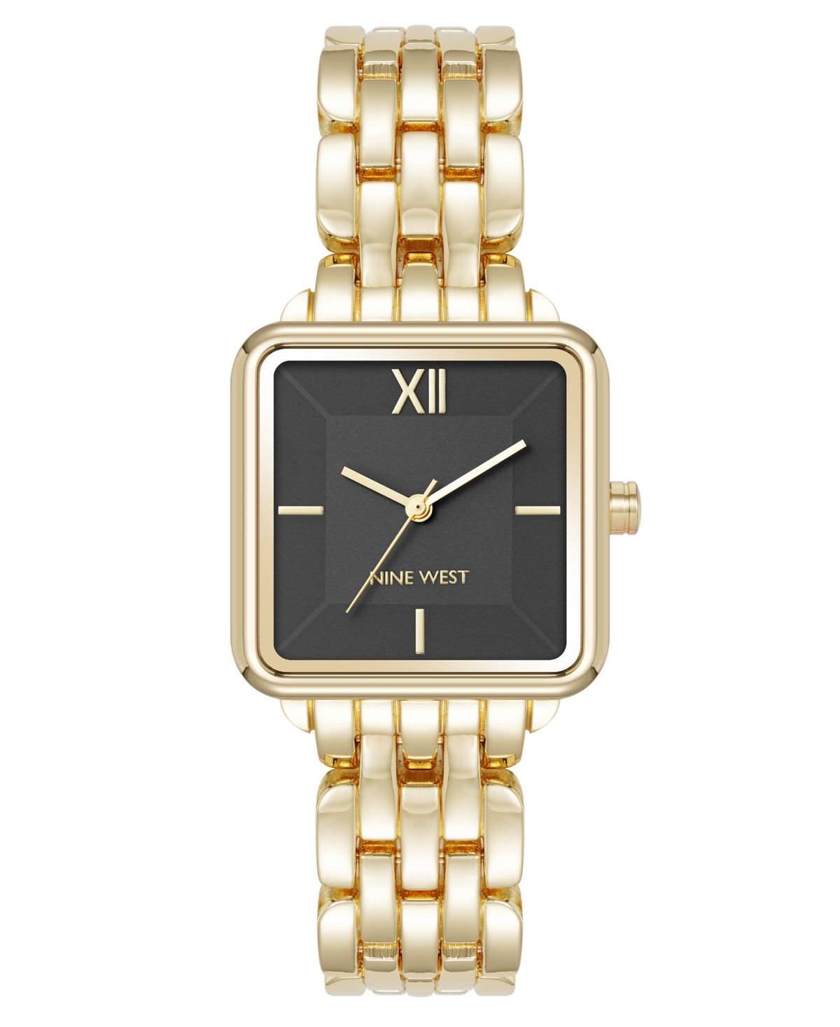 Anne Klein Women's Quartz Square Gold-Tone Metal Alloy Watch