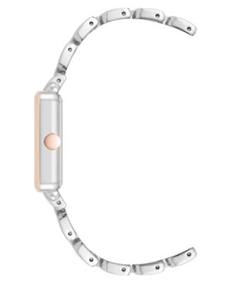 Women's Quartz Square Gray and Two-Tone Metal Alloy Watch, 29mm