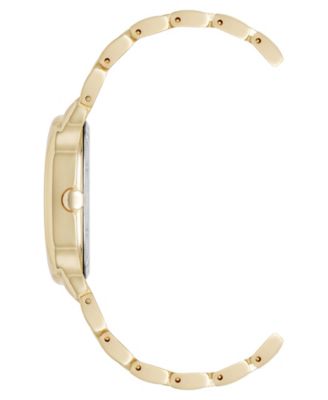 Women's Quartz Delicate Oval Black and Gold-Tone Metal Alloy Watch, 23mm