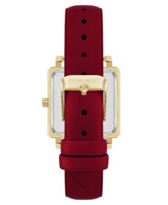 Women's Quartz Burgundy Leather and Gold-Tone Watch, 29mm