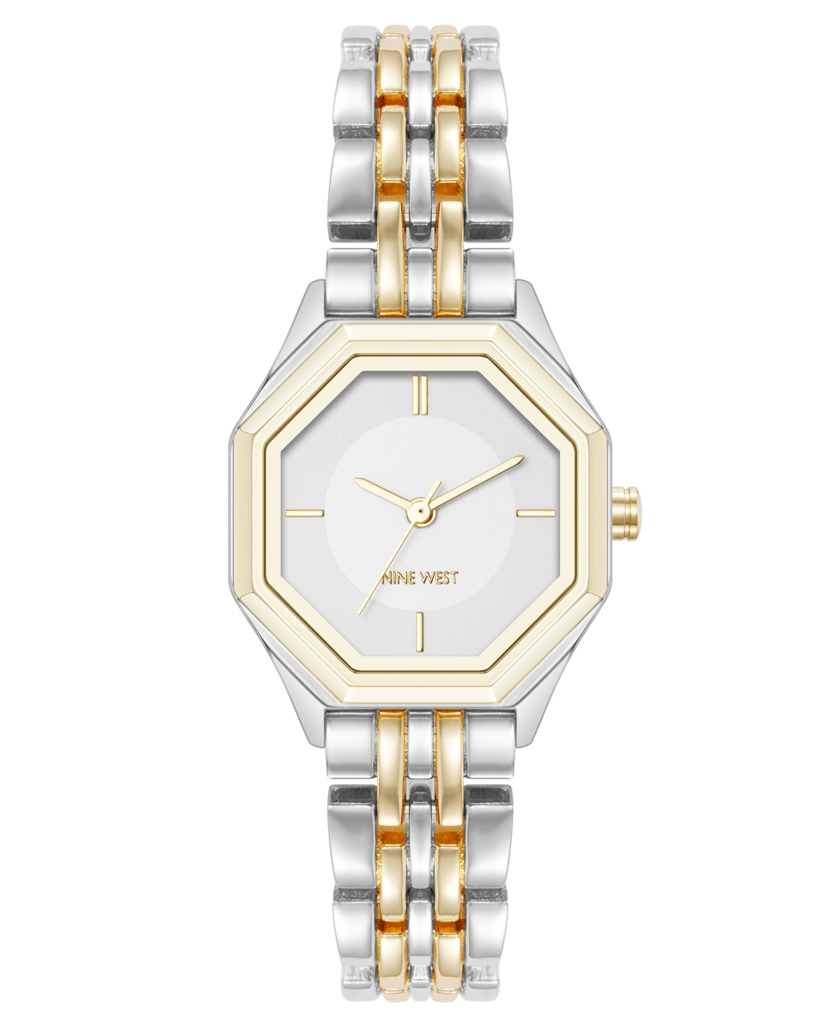 Anne Klein Women's Quartz Exquisite Silver-tone And Gold-tone Metal Alloy Watch, 28mm In Silver