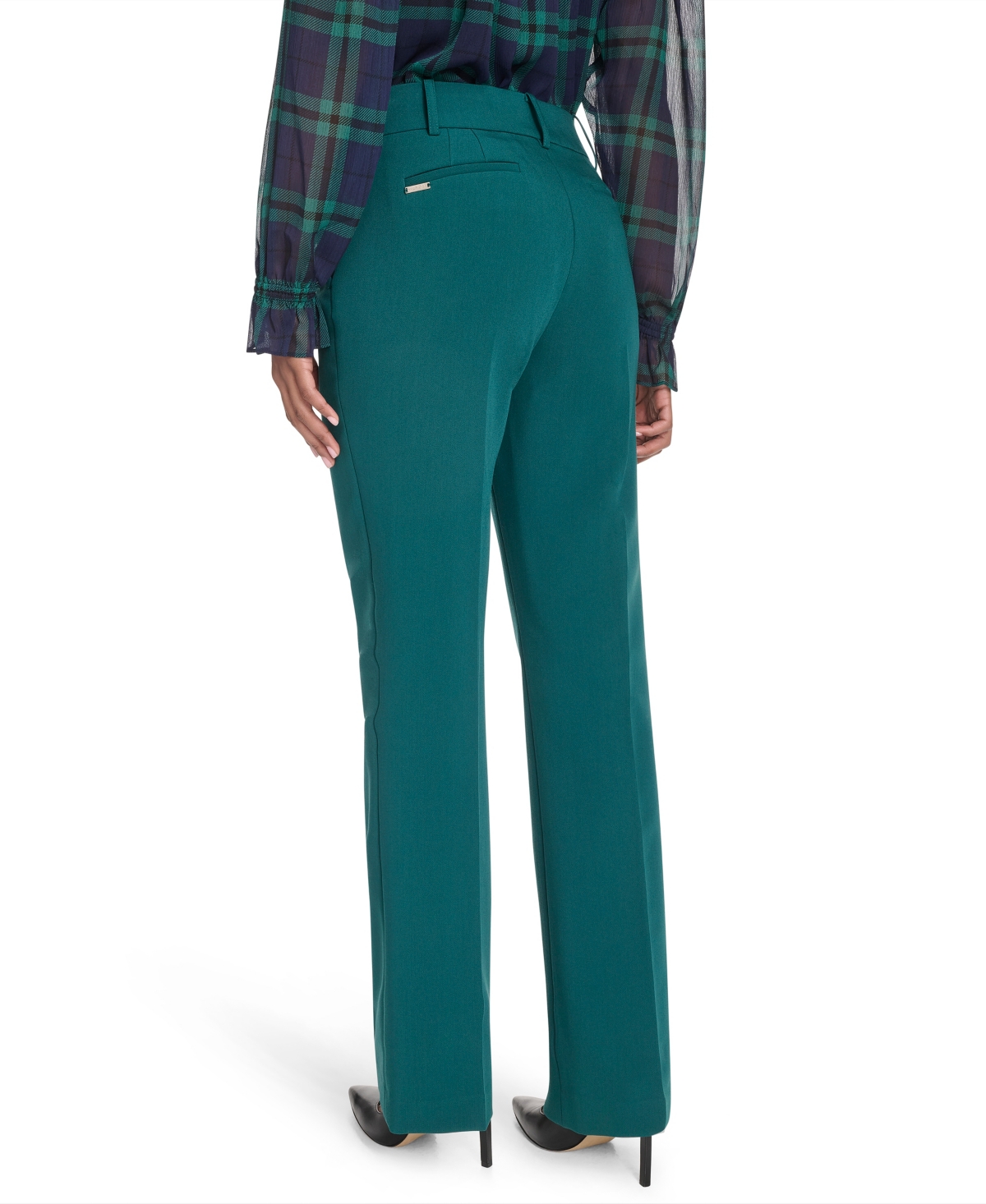 Tommy Hilfiger Women's Solid Sutton Bootcut Trousers In Green