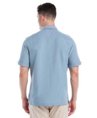 Men's Geo-Pattern Short Sleeve Button Down Shirt