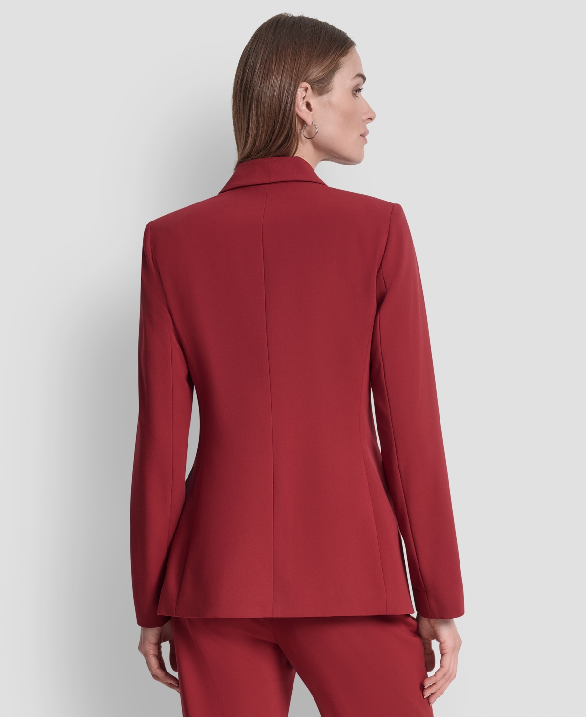 Dkny Women's Double-breasted Six-button Blazer In Burgundy