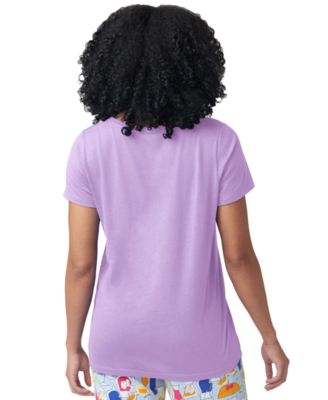 Women's Solid Short-Sleeve Scoop-Neck Pajama T-Shirt