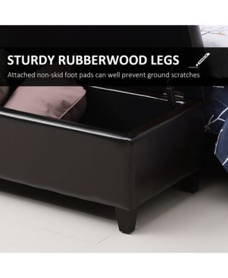 Storage Ottoman Bench 3-seater PU Leather Furniture Foot Stool