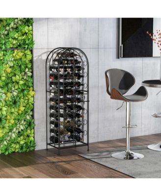 Wine Rack Liquor Cabinet Shelf Bottle Storage Iron Tower Home Decoration