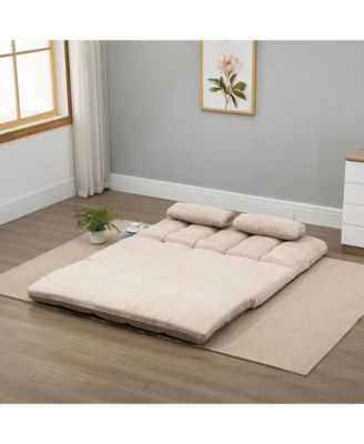 Convertible Floor Sofa with Adjustable Backrest and Headrest,