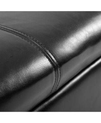 Storage Ottoman Bench 3-seater PU Leather Furniture Foot Stool