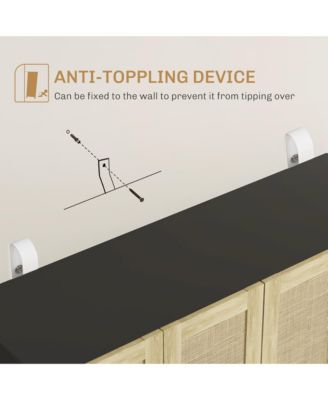 Sideboard Cabinet w/ 2 Rat Doors & Adjustable Shelves,