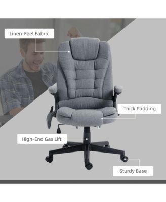 6 Point Vibrating Massage velvet Office Chair with Lumbar Heat