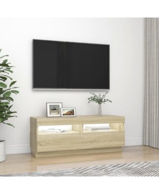 TV Stand with LED Lights Sonoma Oak 39.4"x13.8"x15.7"