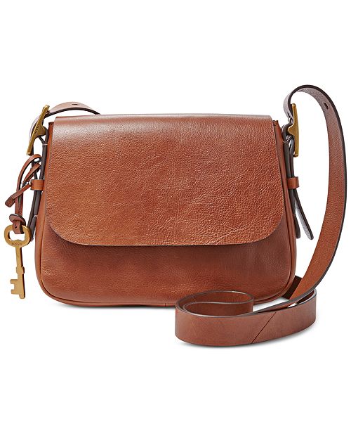 Fossil Harper Leather Small Saddle Crossbody & Reviews - Handbags & Accessories - Macy&#39;s