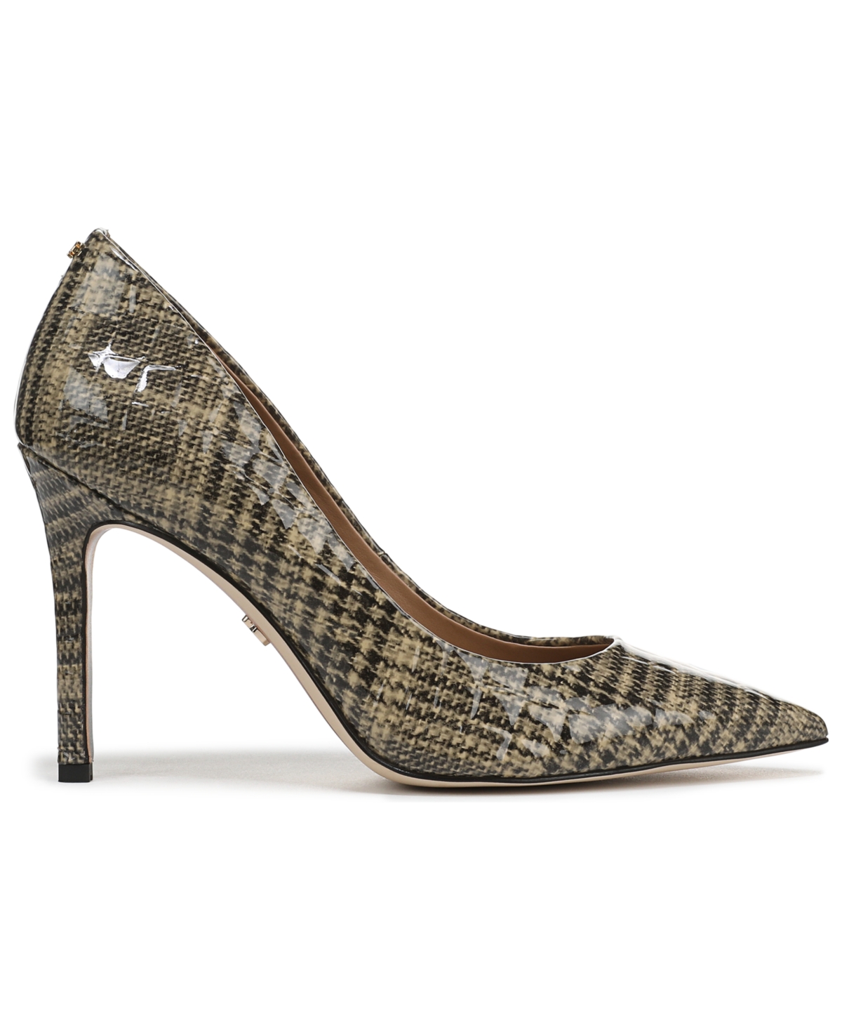 Sam Edelman Hazel Pointed Toe Pump Khaki Multi Satin Fabric In Multi