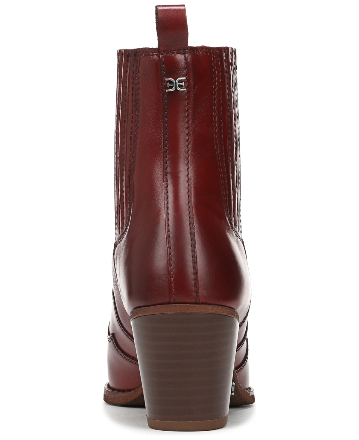 Sam Edelman West Ankle Boot Deep Scarlet Leather In Burgundy