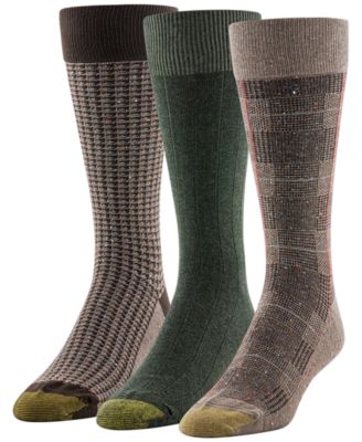 Men's 3-Pack Saville Tweed Reinforced Toe Crew Socks