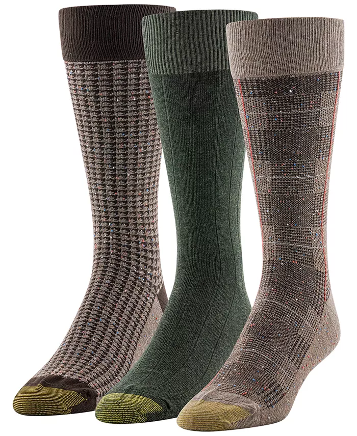 Men's 3-Pack Saville Tweed Reinforced Toe Crew Socks