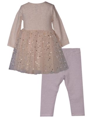 Baby Girls 2-Piece Top and leggings Sequin Pumpkin Set