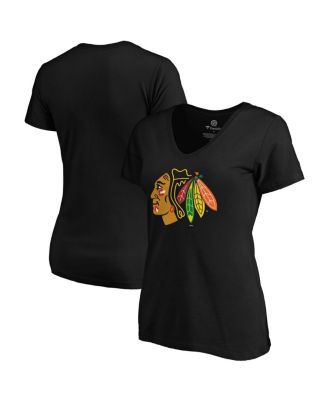 Fanatics - Women's Black Chicago Blackhawks Core Primary V-Neck T-Shirt