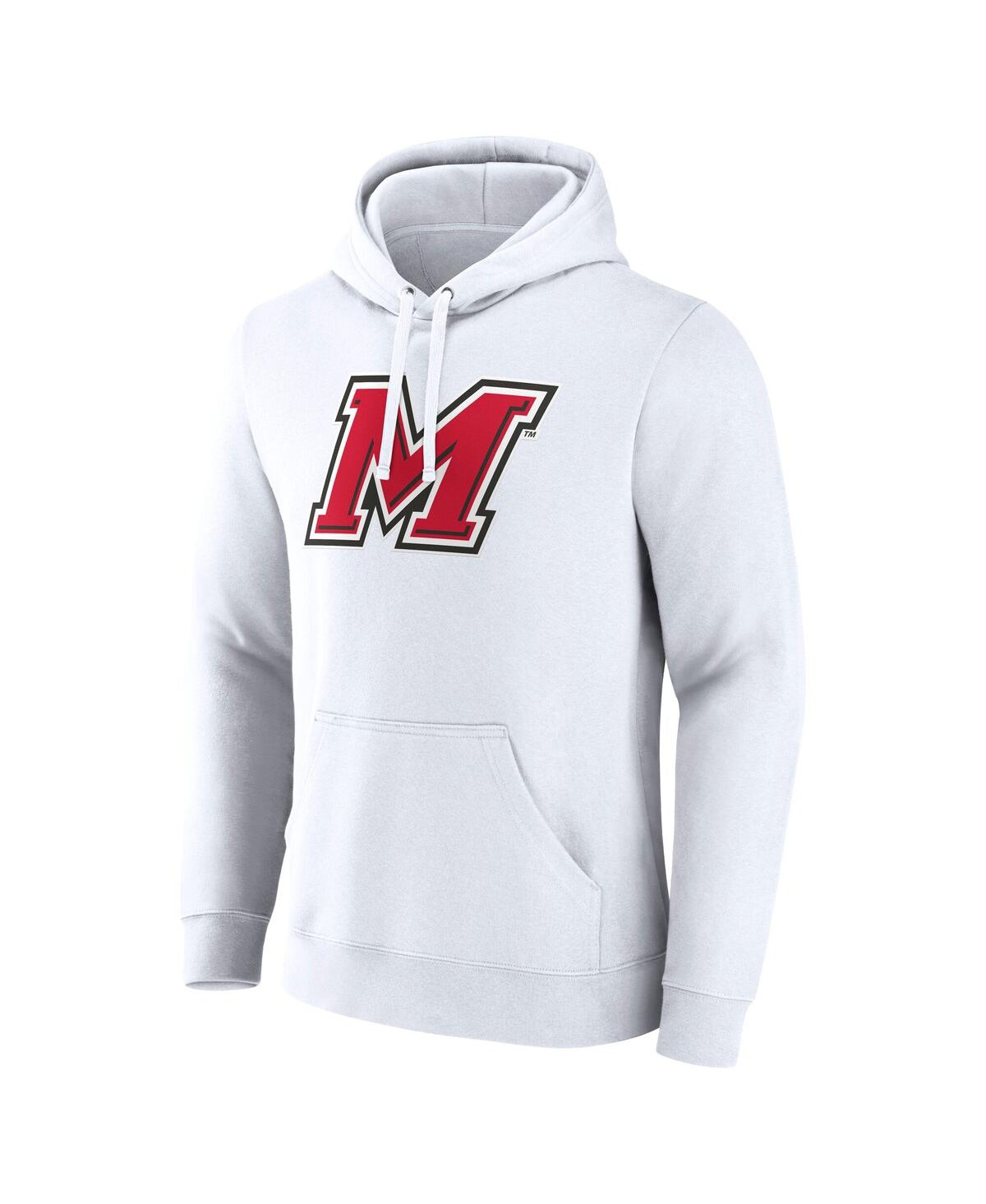 Fanatics Men's White Marist Red Foxes Primary Logo Pullover Hoodie In White