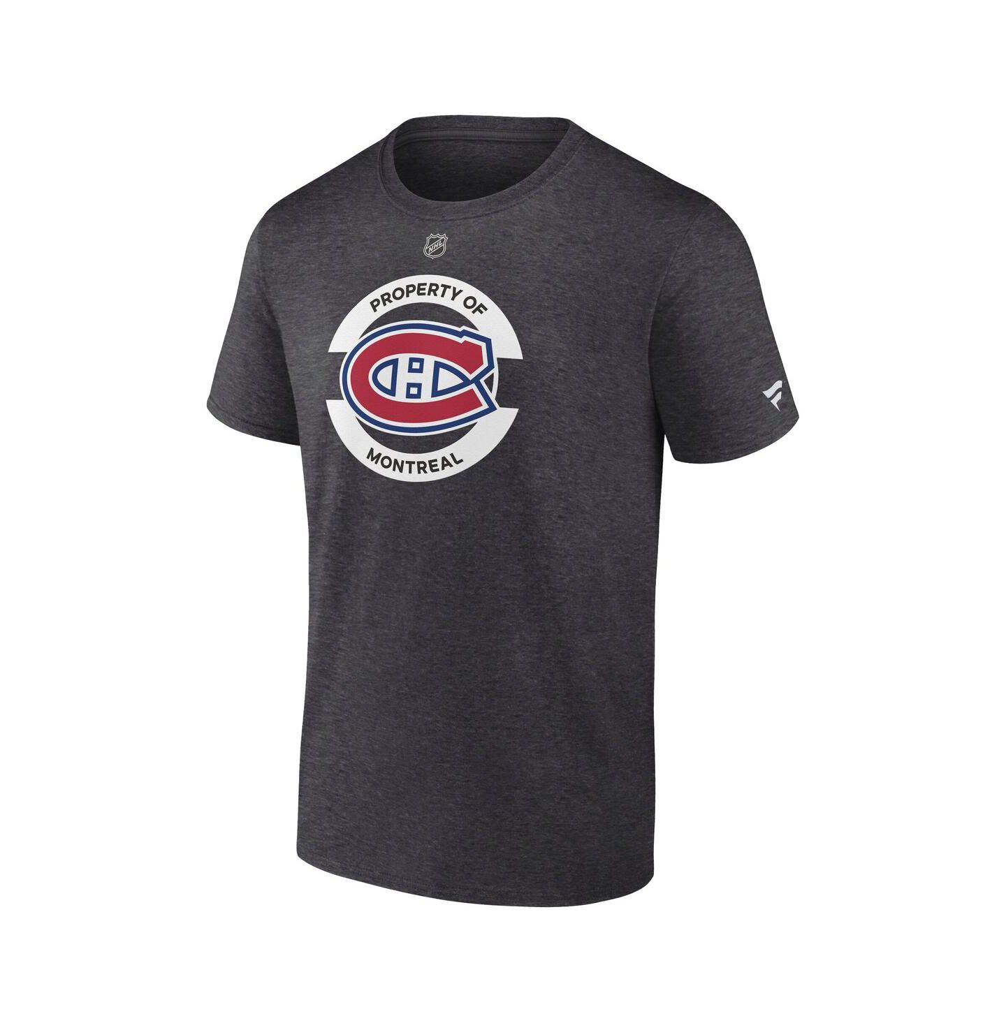 Мужская футболка Fanatics Heather Charcoal Montreal Canadiens Authentic Pro Core Secondary — фото 2