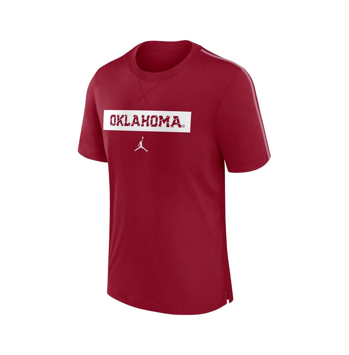 Мужская футболка Jordan Crimson Oklahoma Sooners 2024 Sideline Player Performance Tri-Blend — фото 2