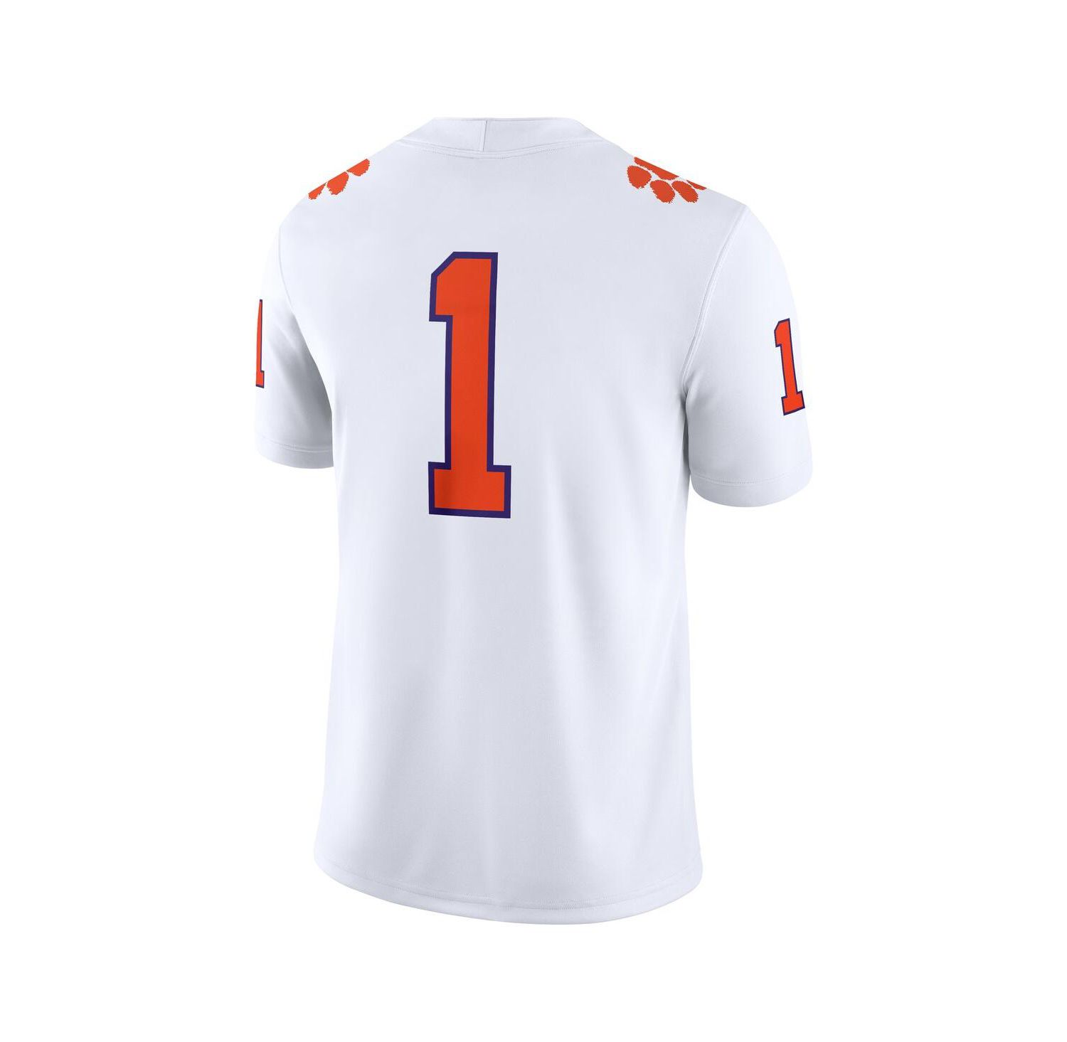 Men's 1 White Clemson Tigers Game Jersey