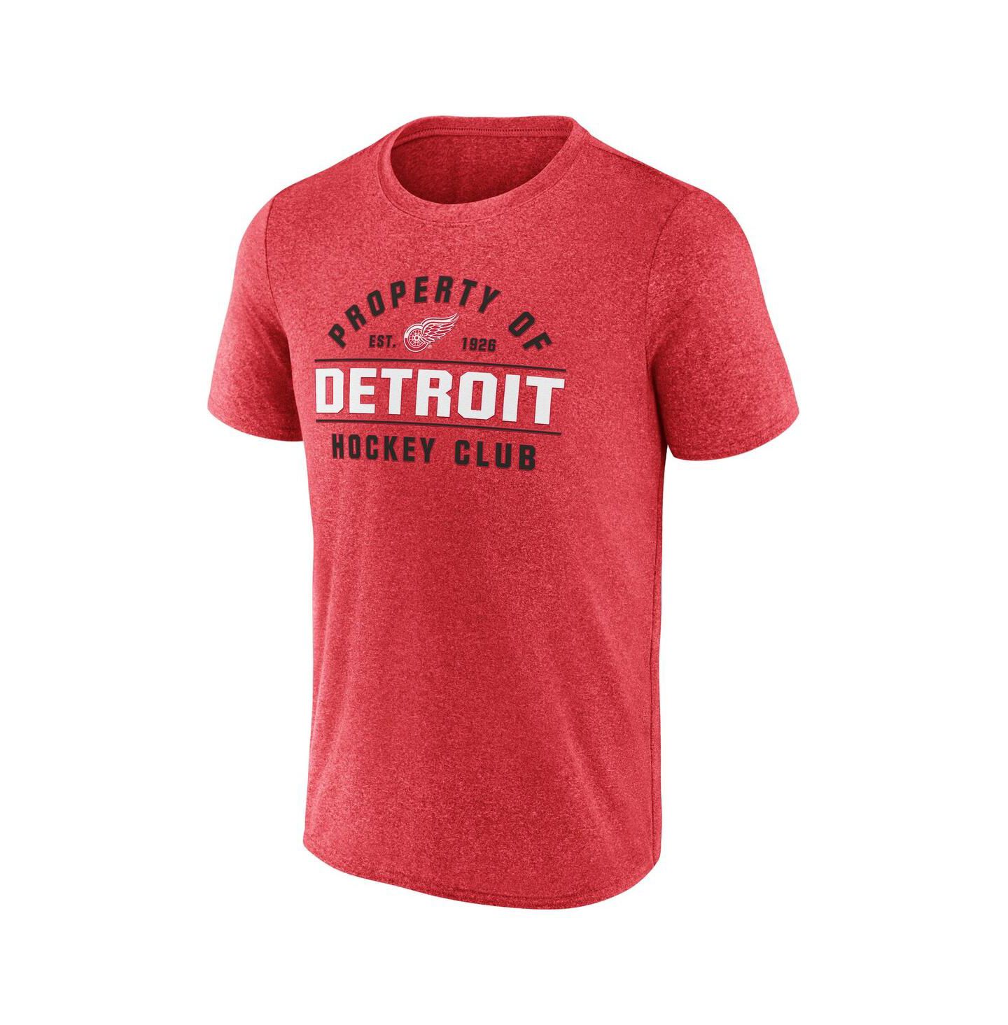 Мужская футболка Fanatics Heather Red Detroit Red Wings Property of T-Shirt — фото 2