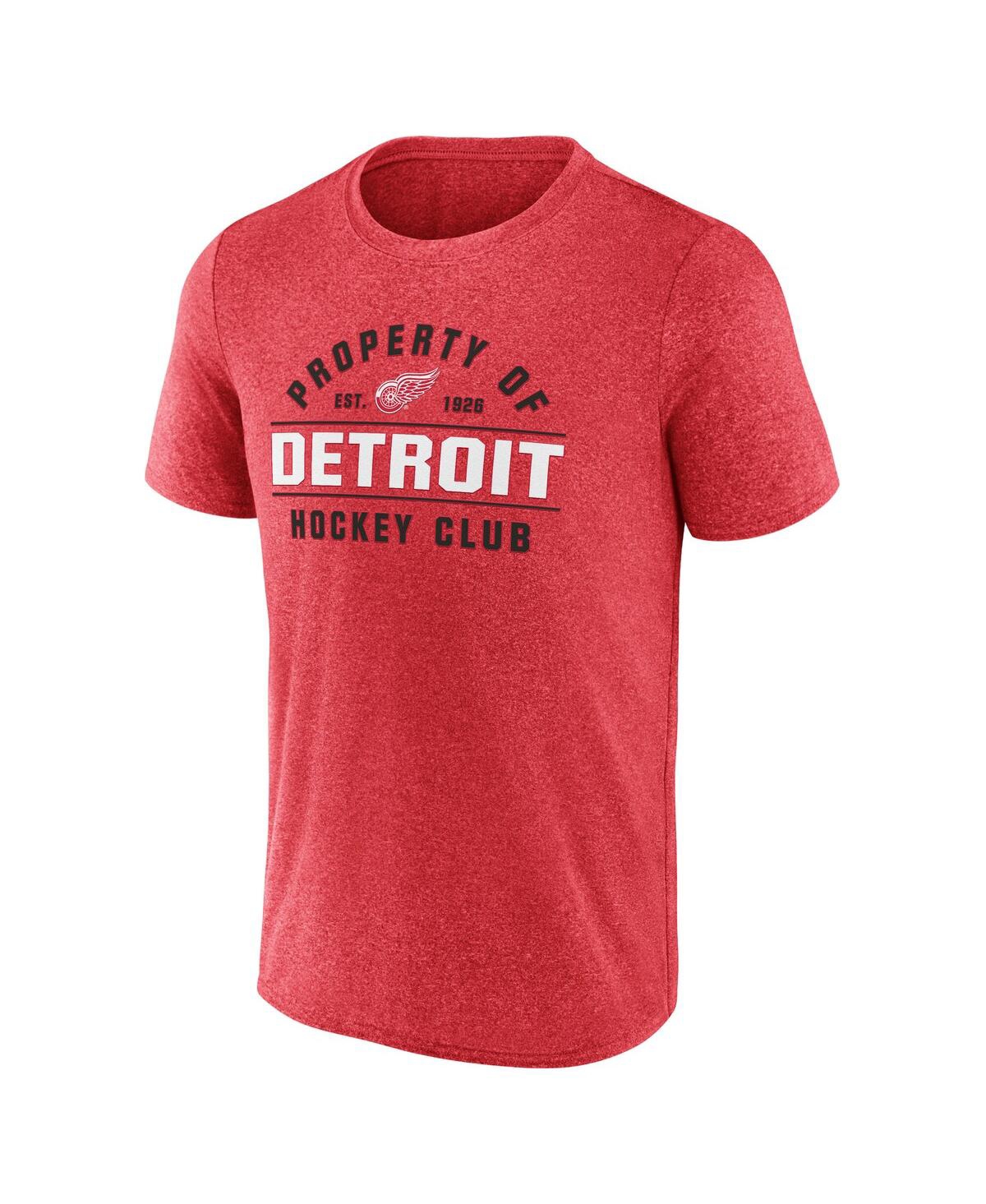 Fanatics Men's Heather Red Detroit Red Wings Property Of T-shirt In Red
