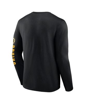 Men's Black Boston Bruins Headline Long Sleeve T-Shirt