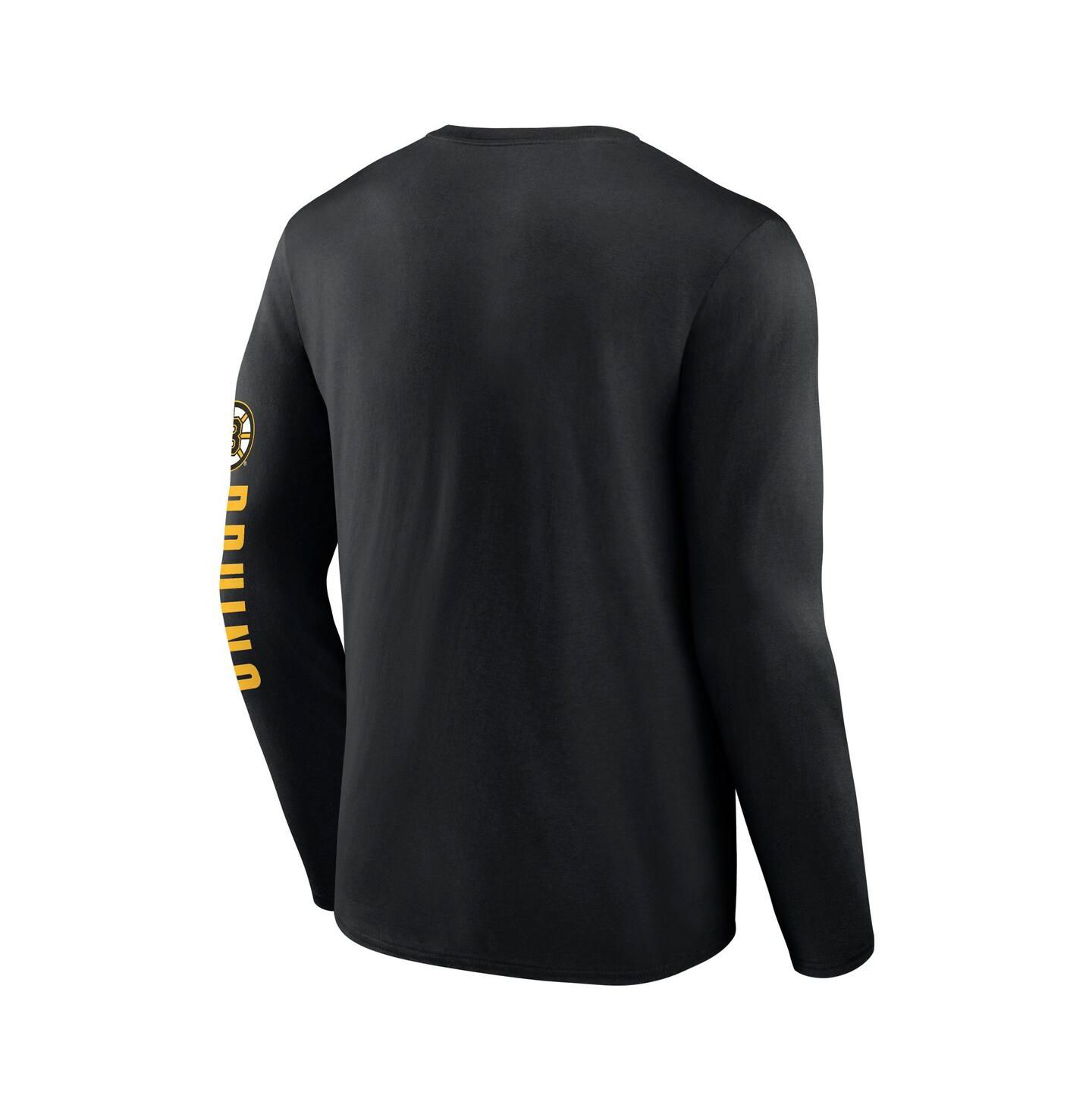 Мужская футболка Fanatics Black Boston Bruins Headline Long Sleeve — фото 3